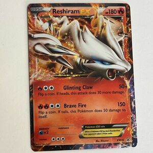 Pokemon Reshiram EX Card - Red and Gold